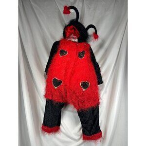 Ladybug Baby Girls Costume Velvet Fuzzy Big Belly Hearts Wings Halloween